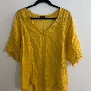 Yellow V-Neck Women's Top